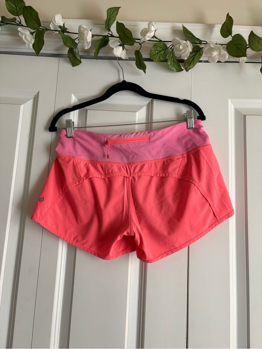 lululemon athletica Coral Pink Two-Tone Running Shorts